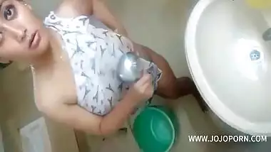Desi Chick Bathing