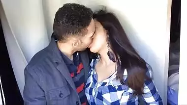 british indian couple passionate kissing