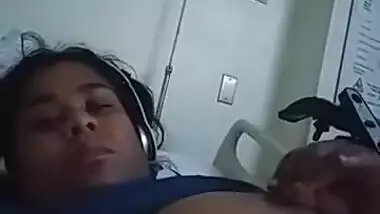 Horny Desi Girl playing with tits