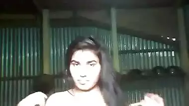 Big boobed Bangladeshi girl stripping and fingering