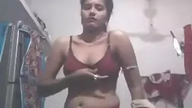 Desi naughty XXX wife stripping her saree for horny lover