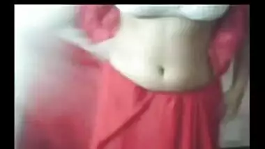 Indian Aunty In Red Saree Seduces Husband