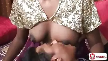 Indian woman fucks guy and gives him to fuck himself in the ass