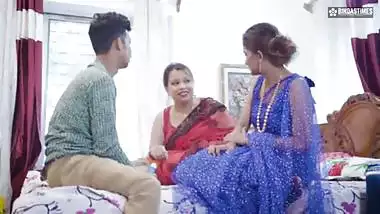 Desi Indian husband teaches you how to satisfy two desi wives at the same time ( Full Threesome Movie )