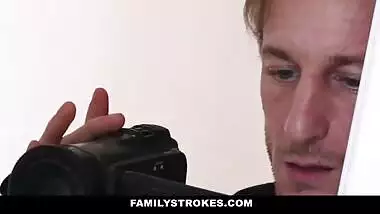 FamilyStrokes - Step-Dad Creeps On Stepdaughter (Hollie Mack) While Mom Is Away