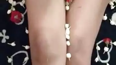 Sexy Indian Wife Play with Flowers