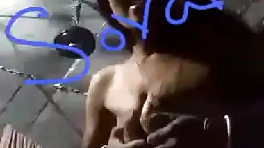 Tiny tits Desi wife striptease MMS selfie video