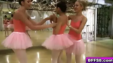 Horny hottie ballerinas spreads her legs to fuck