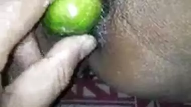 Desi wife eating cucumber