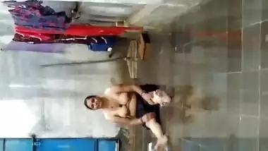 Topless Indian woman doesn't mind acting on camera like a porn performer