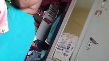 Grandmother wearing blouse and showing naked boobs