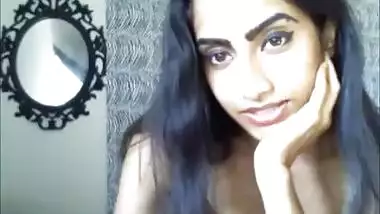 Bewitching Desi girl talks on webcam dressed only in sexy XXX bra