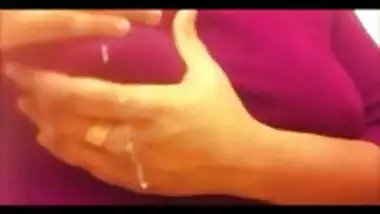 Big boobs Telugu South Indian chachi lactating milk doodh for nephew