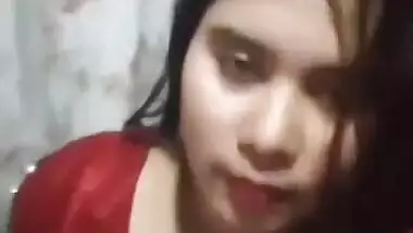 Adorable Bengali girl showing her boobies