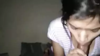 Cute Desi GF giving blowjob to her lover