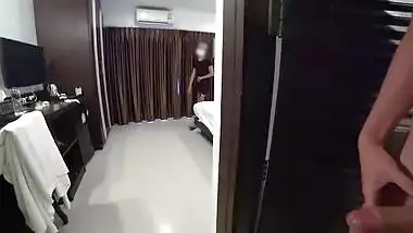 Public Dick Flash. Hotel Maid Watching Me Jack Off and gives a blowjob MILF