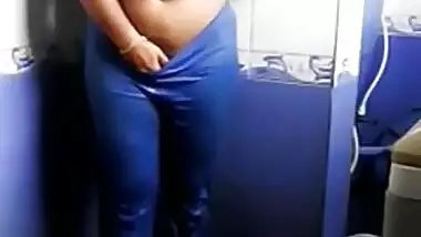 Indian girl fingering in bathroom