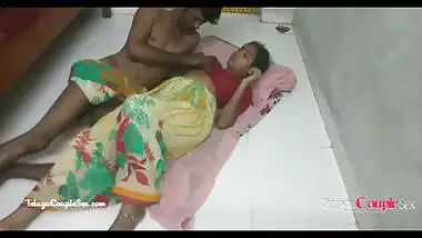 hot telugu aunty hardcore amateur sex on the floor with her horny husband