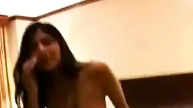 Gorgeous Indian babe sucking her loverâ€™s cock