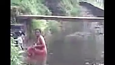 Aunty Bathing In The River