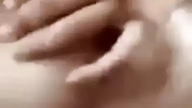 Girlfriend boobs show to lover on a video call