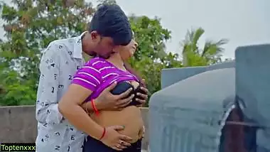 Hindi real Hot Sex at roof! Plz Don't Cum Inside pussy