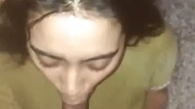 Horny Chennai girl gives a deep Tamil blowjob to her friend
