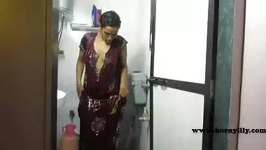 HornyLily taking a hot shower and shaking her big ass