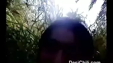 Desi girl enjoying with boyfriend in outdoor