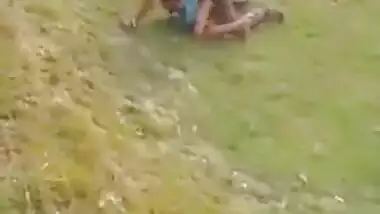 Outdoor doggy sex of a hot village prostitute