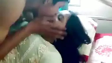 Punjabi girl could not stop kissing her cousin