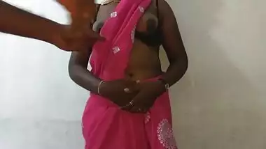 desi indian tamil telugu kannada malayalam hindi horny cheating wife vanitha wearing blue colour saree showing big boobs and shaved pussy press hard b